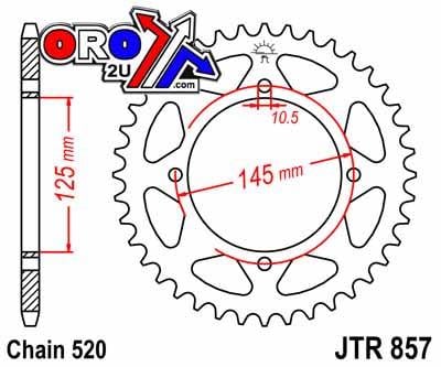 Mino Rear Sprocket 857-42 Alloy 520, Renthal 200-520-42