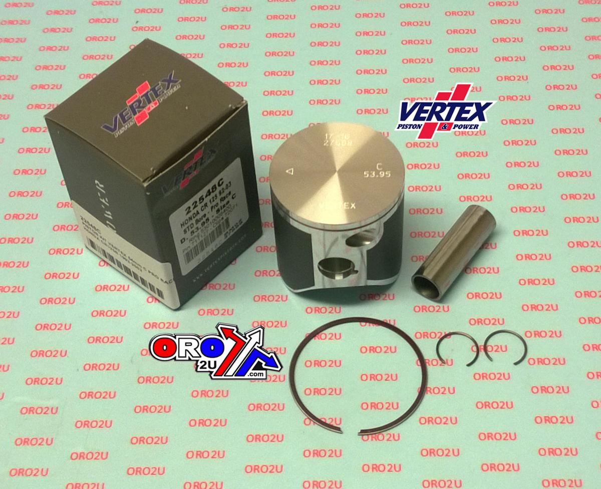 Piston Kit Vertex 54 A Honda CR 125R 92-03 Pro Race, Vertex Single Ring