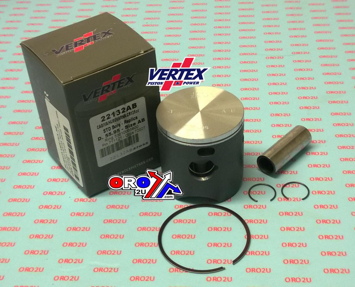 Piston Kit Vertex 56.0 Ab Husqvarna CR/WR 125 92-94, Vertex 22132AB