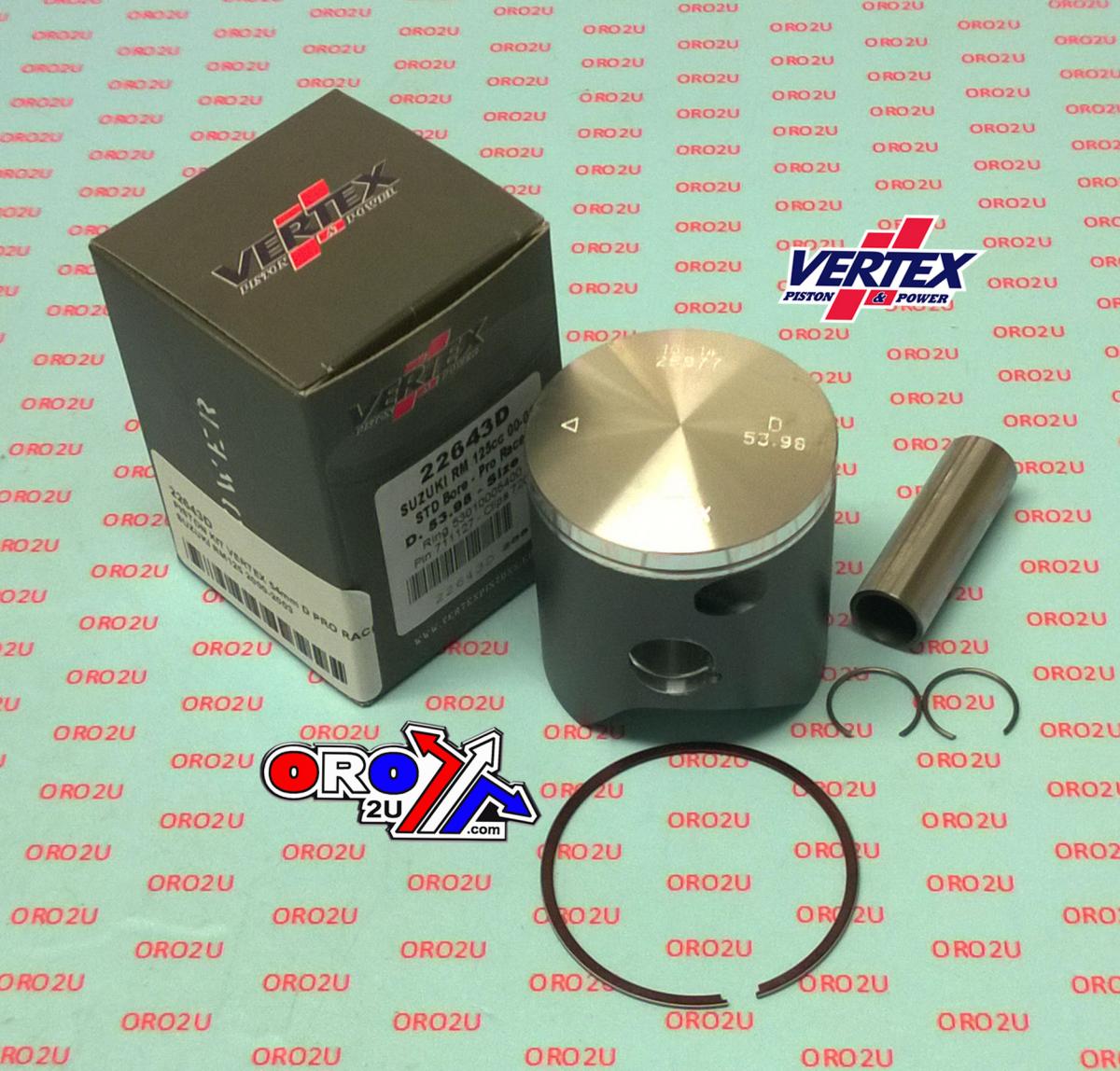 Piston Kit Vertex 54.0 B Suzuki RM 125 00-03 Pro Race, Vertex Single Ring