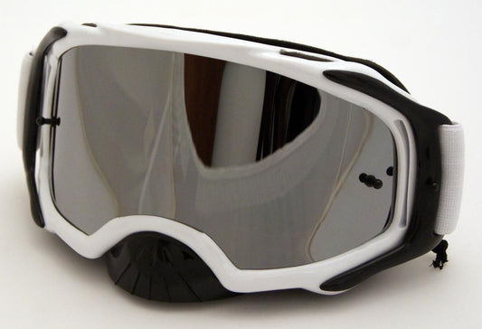 RNR PLATINUM TEAR OFF MIRRORED, WHITE GOGGLE, GAM22, TEAR OFF