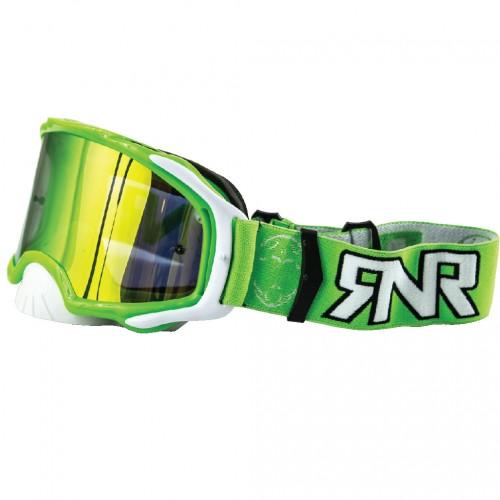 RNR PLATINUM TEAR OFF MIRRORED, GREEN GOGGLE, GAM47, TEAR OFF