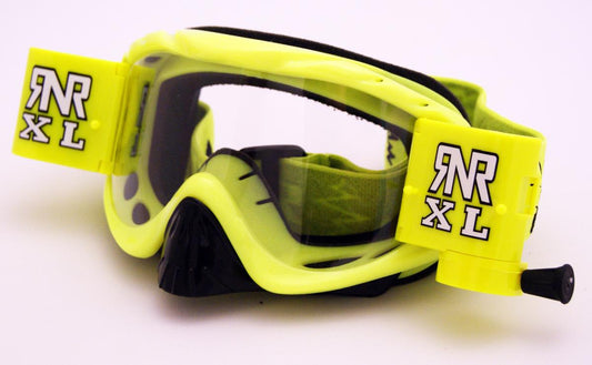 RNR HYBRID PSYCHO YEL XL ROLL & TEAR OFF, PSYCHO YELLOW GOGGLE, 36MM ROLL OFF, GH61XL, ROLL & TEAR OFF