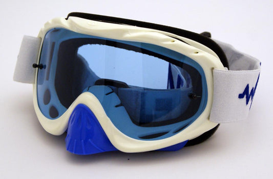 RNR HYBRID WHITE/BLUE TEAR OFF, WHITE/BLUE LIMITED EDITION GOGGLE, GH224TO, TEAR OFF