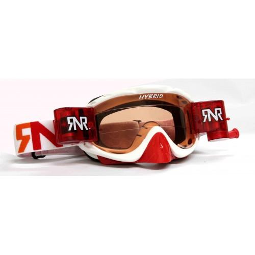 RNR HYBRID WHITE/RED FULLY LOADED ROLL OFF, WHITE/RED LIMITED EDITION GOGGLE, GH225, ROLL & TEAR OFF
