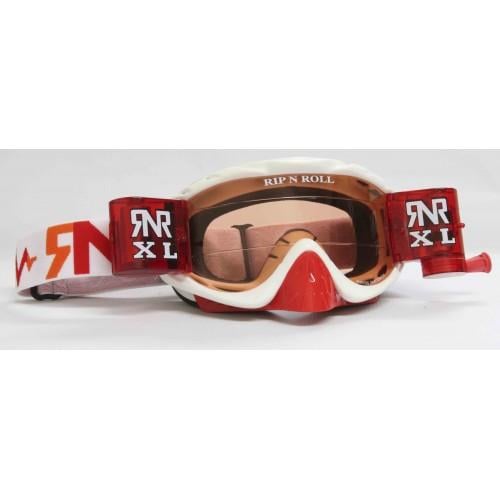 RNR HYBRID WHITE/RED XL ROLL & TEAR OFF, WHITE/RED LIMITED EDITION GOGGLE, 36MM ROLL OFF, GH225XL, ROLL & TEAR OFF