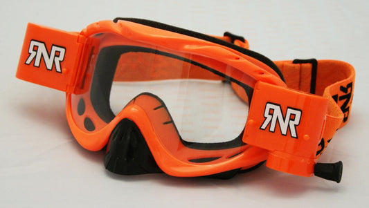 RNR HYBRID NEON ORANGE FULLY LOADED ROLL OFF, NEON ORANGE GOGGLE, GH66, ROLL & TEAR OFF