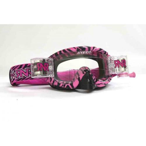 RNR HYBRID WILD PK/BK FULLY LOADED ROLL OFF, WILD PINK & BLACK GOGGLE, GH369, ROLL & TEAR OFF