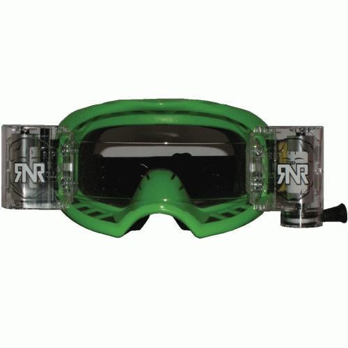 RNR COLOSSUS GREEN WVS 48mm, GREEN GOGGLE, WIDE VISION SYSTEM, GXX47, ROLL & TEAR OFF