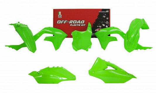 PLASTIC KIT/5 2019-23 KX450F NEON GREEN, RTECH R-KITKXF-VF0-599