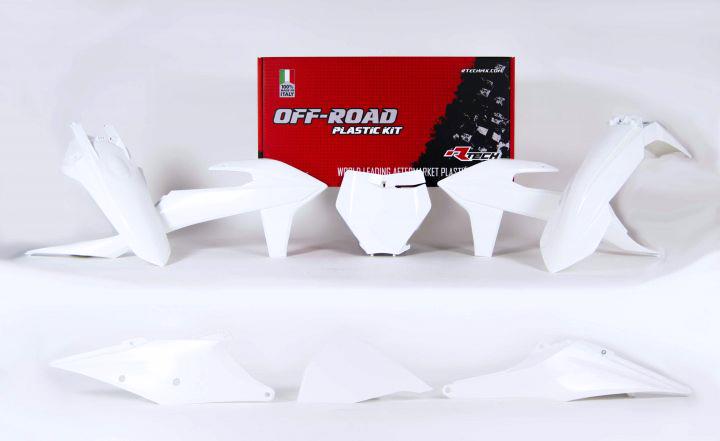 PLASTIC KIT/6 2019-22 KTM SX/SXF, WHITE, RTECH R-KITKTM-BN0-599