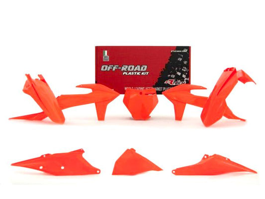 PLASTIC KIT/6 2019-22 KTM SX/SXF, NEON ORANGE, RTECH R-KITKTM-AN0-599