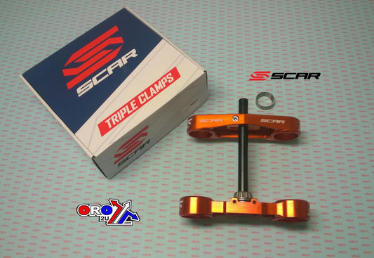 Triple Clamp Set 04-24 Husqvarna SX TC Mc 85 SCAR Racing S5416OR 16mm Offset Orange 7075-T6 S5412OR