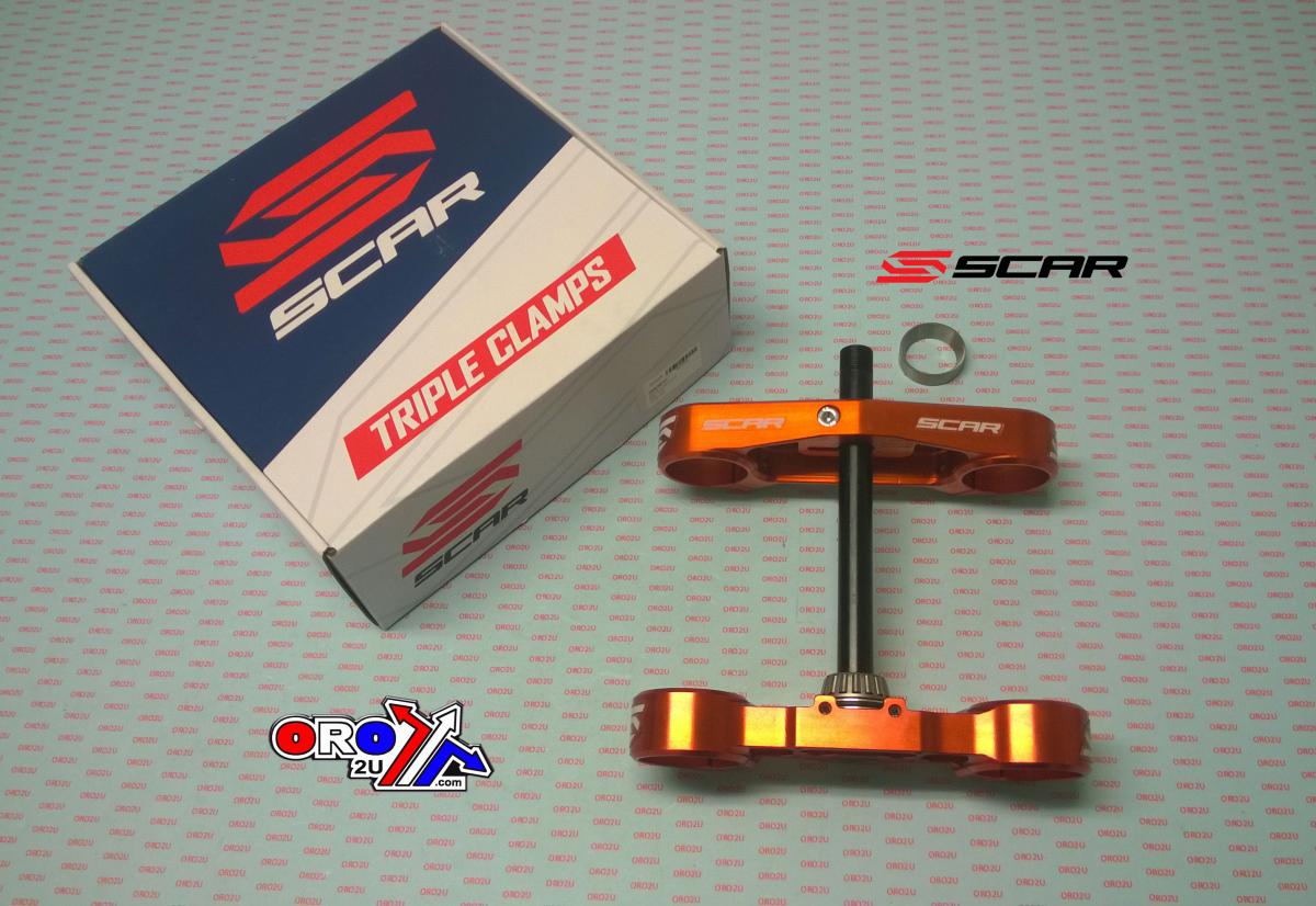 Triple Clamp Set 04-24 Husqvarna SX TC Mc 85 SCAR Racing S5416OR 16mm Offset Orange 7075-T6 S5412OR