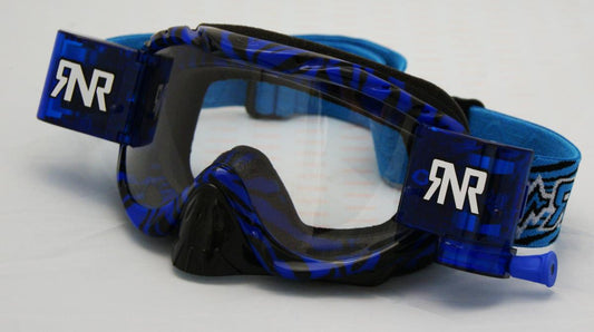 £18+VAT WHILST STOCKS LAST, RNR HYBRID WILD BL/BK FULLY LOADED ROLL OFF, WILD BLUE & BLACK GOGGLE GH364, ROLL & TEAR OFF