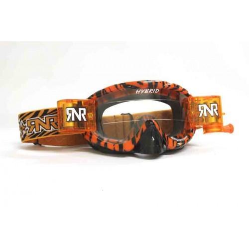 £18+VAT WHILST STOCKS LAST, RNR HYBRID WILD OR/BK FULLY LOADED ROLL OFF, WILD ORANGE & BLACK GOGGLE GH366, ROLL & TEAR OFF