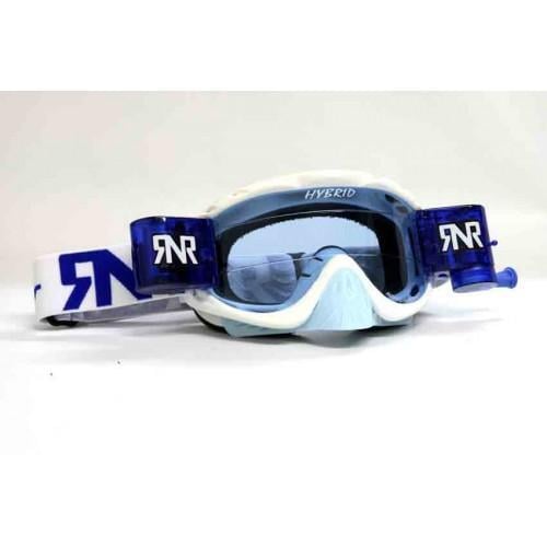 £18+VAT WHILST STOCKS LAST, RNR HYBRID WHITE/BLUE FULLY LOADED ROLL OFF, WHITE/BLUE LIMITED EDITION GOGGLE GH224, ROLL & TEAR OFF