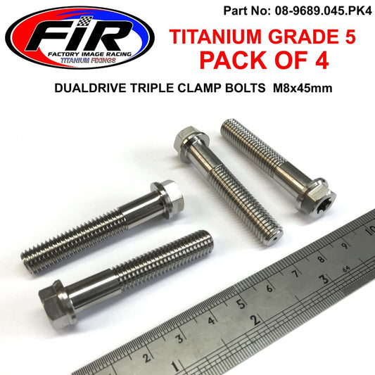 Factory Image Racing Titanium GR5 Titanium Bolt M8x45mm PK4, Triple Clamp Bolts / Dualdrive