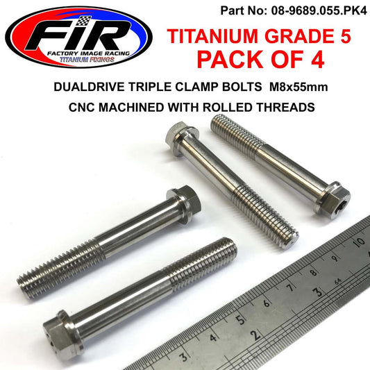 Factory Image Racing Titanium GR5 Titanium Bolt M8x55mm PK4, Triple Clamp Bolts / Dualdrive