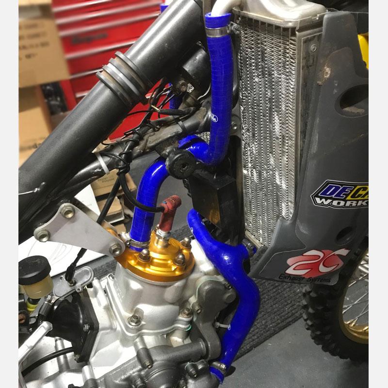 COOLANT HOSE 2 PIECE KIT BLUE 06-13 HUSQVARNA 125 CR WR 'Y' RACE DESIGN SAMCO HUS-5-BU