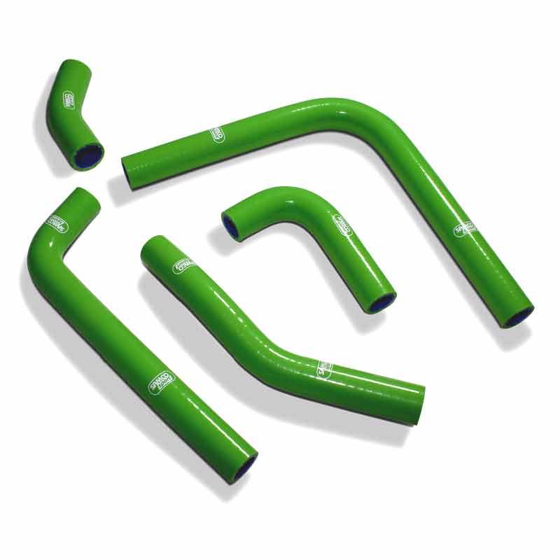 COOLANT HOSE 5 PIECE KIT GREEN 20 KAWASAKI 250 KX F OEM DESIGN SAMCO SPORT KAW-95-GN