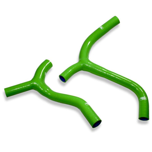 COOLANT HOSE 2 PIECE KIT GREEN 19-23 KAWASAKI 450 KX F 'Y' RACE DESIGN SAMCO KAW-92-GN