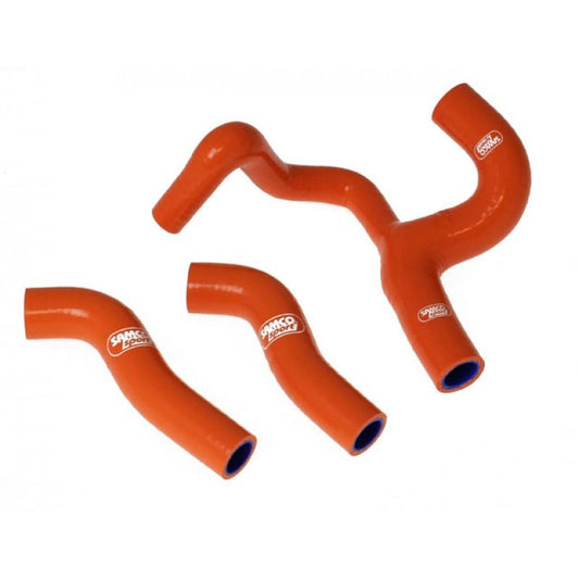 COOLANT HOSE 3 PIECE KIT ORANGE 08-11 KTM 250 EXC-F XCF-W THERMO BYPASS SAMCO KTM-20-OR