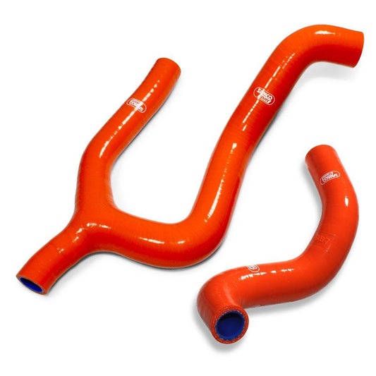 COOLANT HOSE 2 PIECE KIT ORANGE 19-23 GAS HUSQ KTM 350 THERMO BYPASS 'Y' DESIGN SAMCO KTM-110-OR
