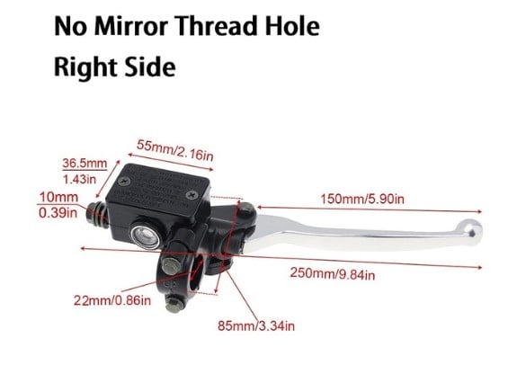 Dirt Racing Front Brake Master Hydraulic Cylinder Universal No Mirror Mount