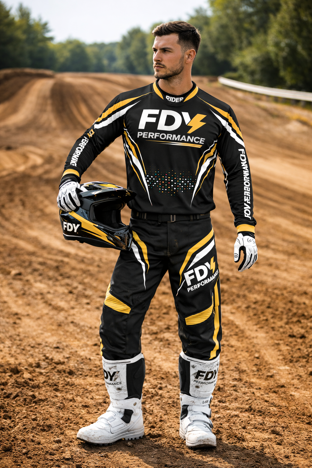 FDY Performance Factory MX Race Kit Yellow & Black – Custom Motocross Jersey & Pants